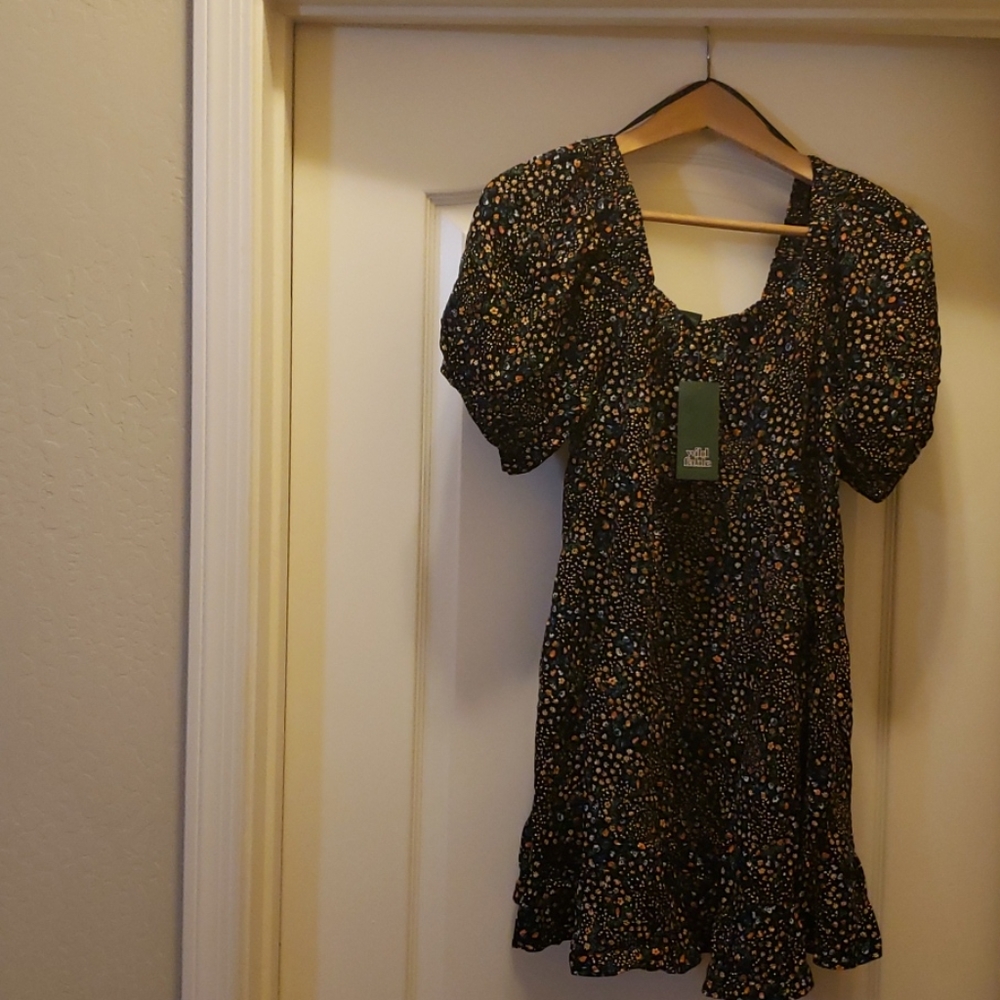 Floral print shirt dress